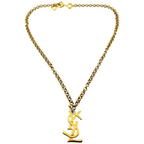 ysl necklace logo|yves saint laurent necklace.